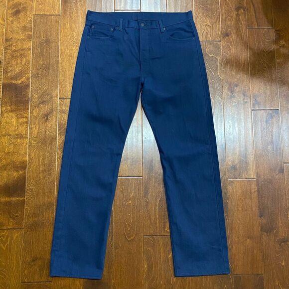 Levi's 501 Classic Straight Leg Button Fly Navy Blue Denim Jeans Men's 38 x 34 - Picture 4 of 9